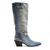 Europeon Union Women Blue Jeans Boot #3432